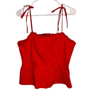 Women’s Express Red Peplum Style summer Tank top size large